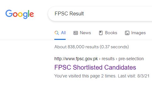 FPSC Result Card 2021 By CNIC and Online Check	