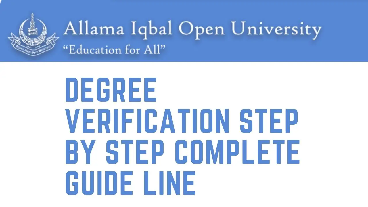 AIOU Degree Verification Complete Process 2022