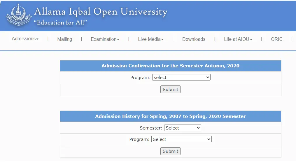 AIOU Admission Objection Inquiry 2022