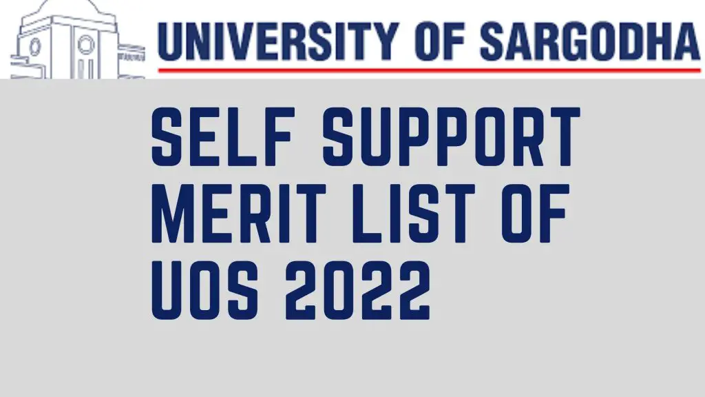 Self Support Merit List Of UOS