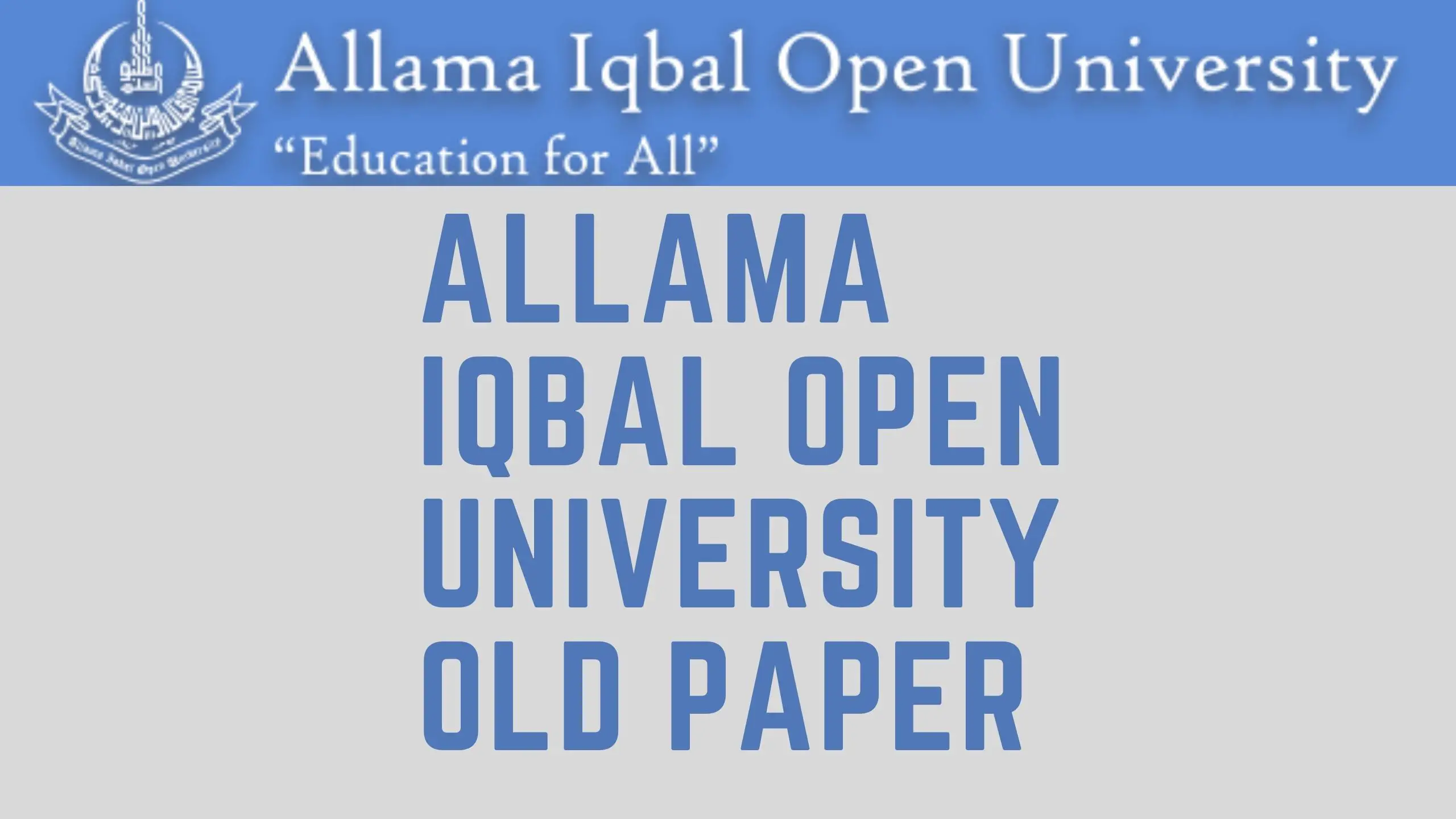 allama iqbal open university old paper