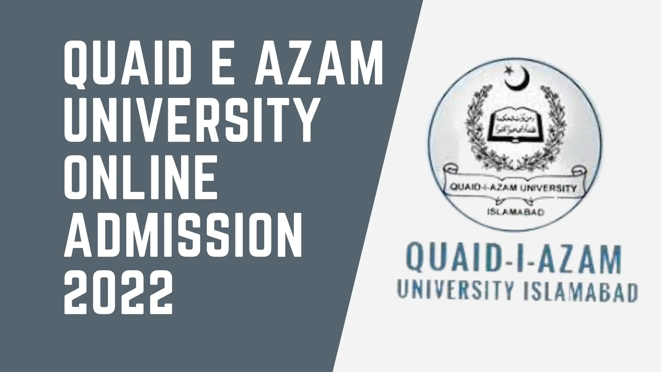 quaid e azam university online admission 2022