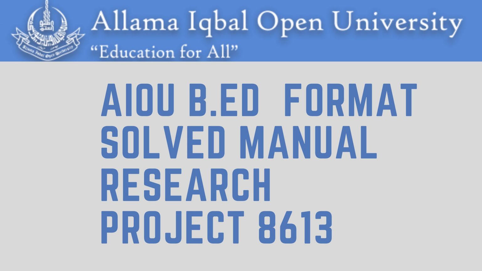 8613 research project aiou
