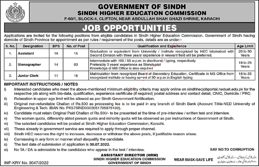 Sindh HEC Job 2022
