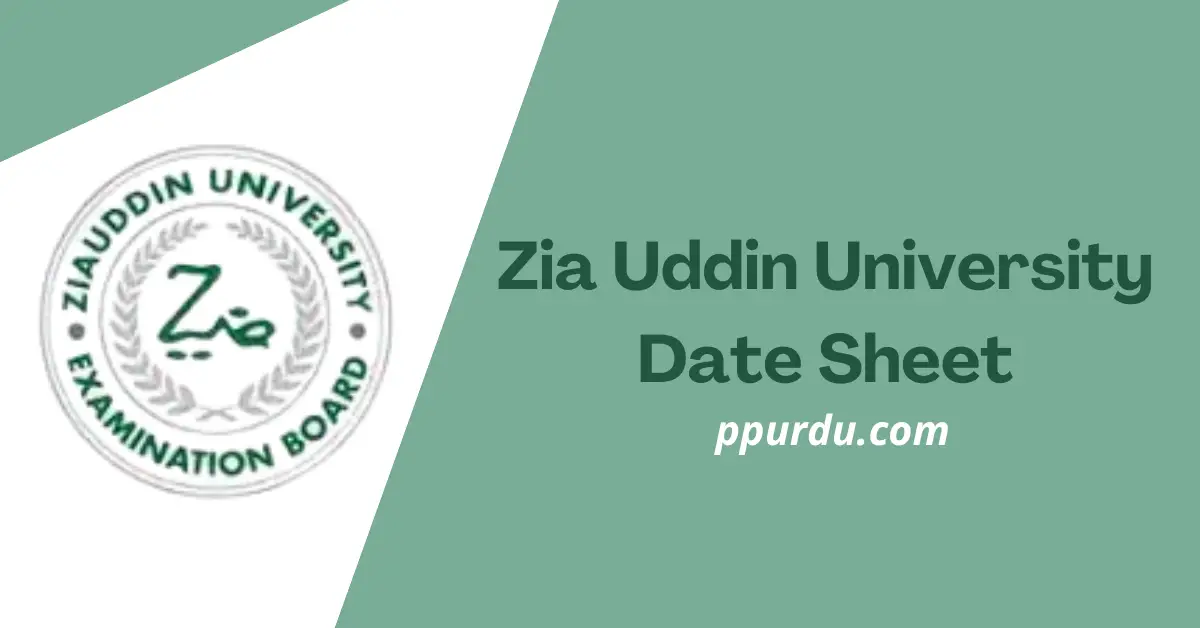 Zia Uddin University Date Sheet 2022